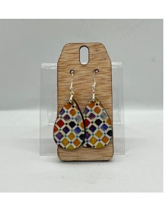 Pendientes Madera/ Plata- Mosaico Alhambra