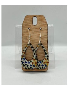 Pendientes Madera/ Plata- Mosaico Alhambra