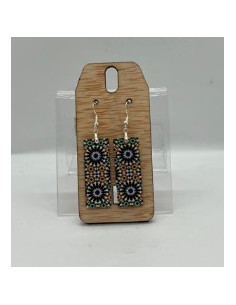 Pendientes Madera/ Plata- Mosaico Alhambra