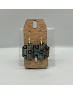 Pendientes Madera/ Plata- Mosaico Alhambra