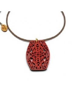 Colgante Madera con cordón de cuero - Oriental