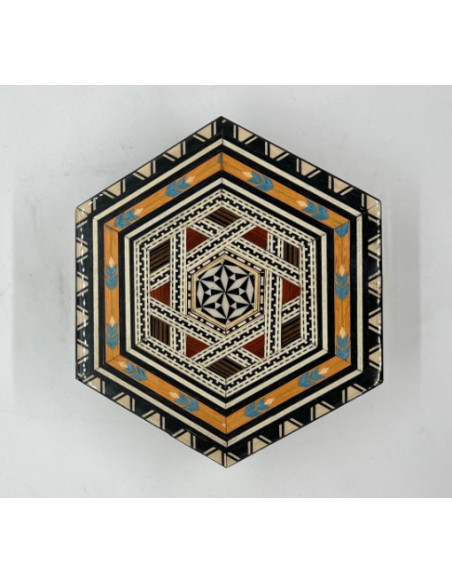 Traditional Taracea compact box - 16cm