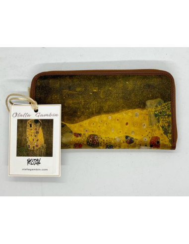 Billetero piel y seda- El Beso - Gustav Klimt