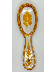 Ceramic spoon holder - Yellow Fajalauza design