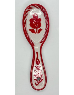 Ceramic spoon holder - Red Fajalauza design