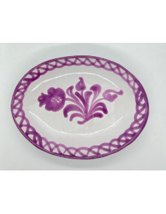 Ceramic oval tray - Purple Fajalauza design