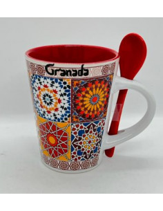 Taza con cuchara- Azulejos