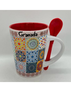 Taza con cuchara- Azulejos