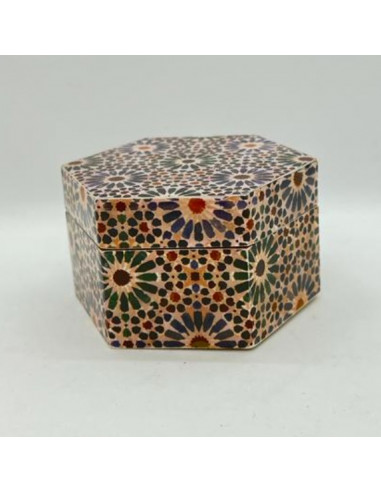 Small hexagonal Taracea design wooden...