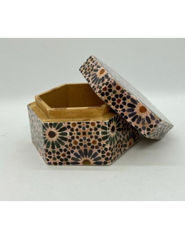 Small hexagonal Taracea design wooden...