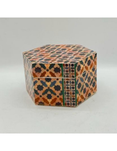 Small hexagonal Taracea design wooden...