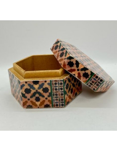 Small hexagonal Taracea design wooden box - The Mosaics... 2
