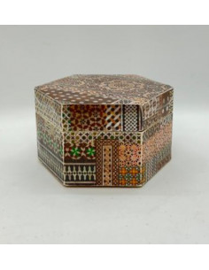 Small hexagonal Taracea design wooden box - The Mosaics...
