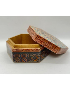 Large hexagonal Taracea design wooden box - The Mosaics... 2