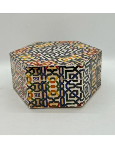 Large hexagonal Taracea design wooden...