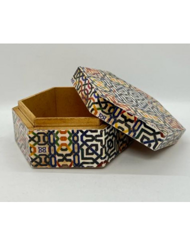 Large hexagonal Taracea design wooden...