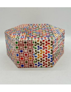 Large hexagonal Taracea design wooden box - The Mosaics...