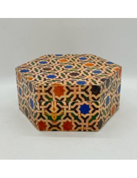 Caja hexagonal grande- Mosaicos Alhambra