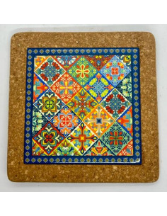 Ceramic and cork trivet – Arabesques