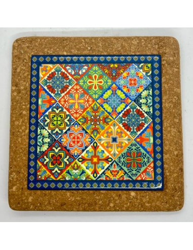 Ceramic and cork trivet – Arabesques