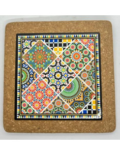 Ceramic and cork trivet – Arabesques
