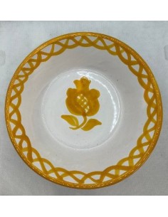 Large Ceramic bowl with flat base - Yellow Fajalauza design