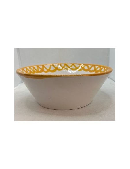 Large Ceramic bowl with flat base - Yellow Fajalauza design